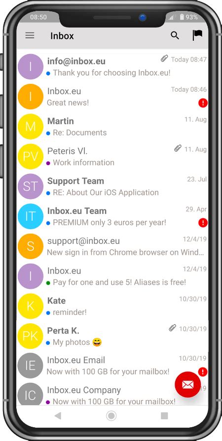 inbox e pasts